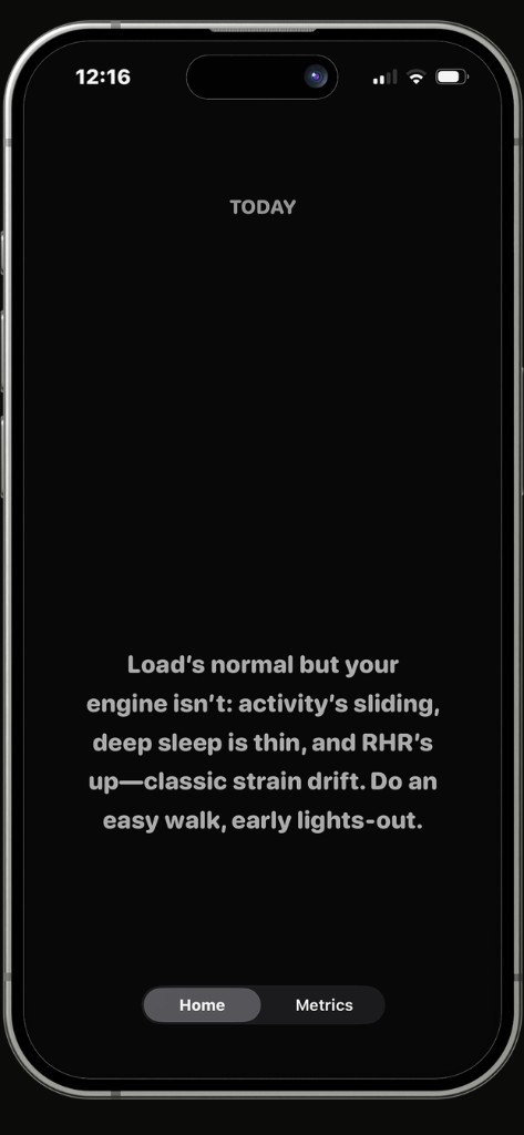 Dayline AI home screen on iPhone